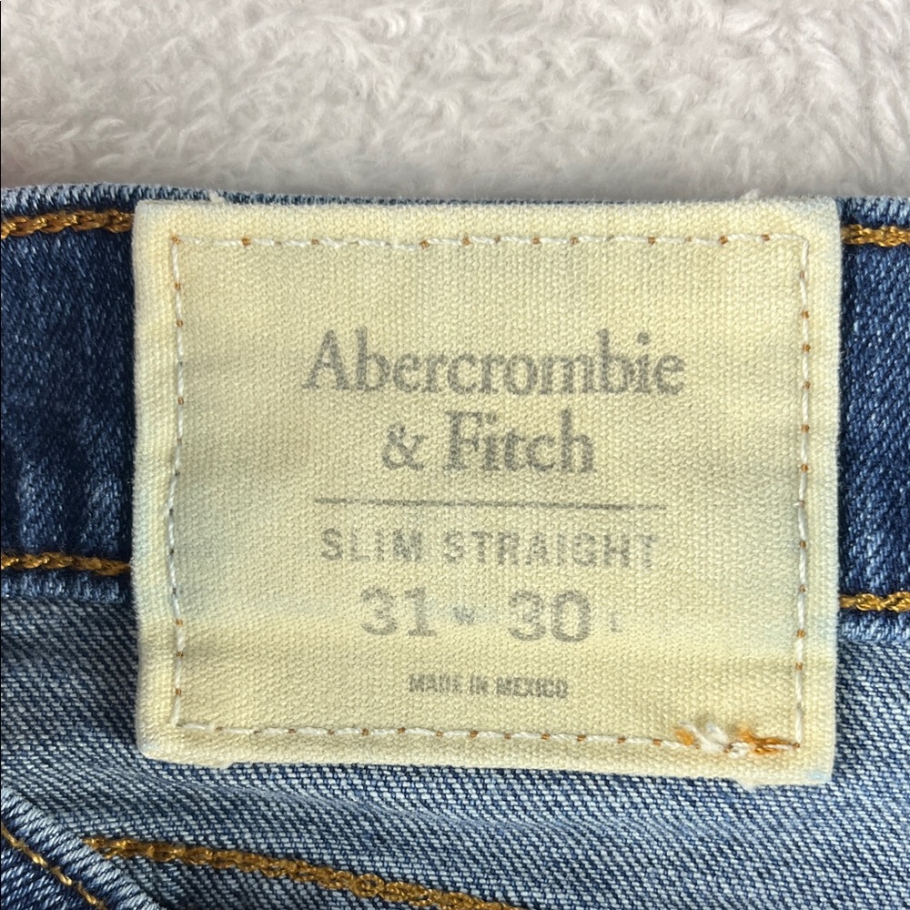 Abercrombie & Fitch Slim Straight 31/30 Classic Blue Men's Jeans - Picture 10 of 11